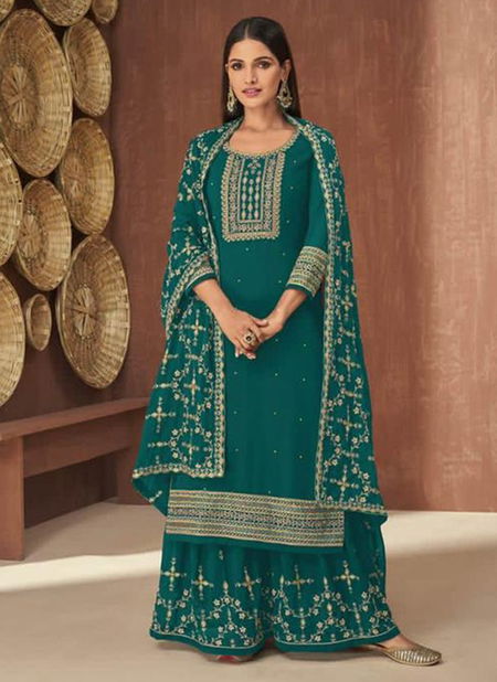 Sea Green Colour ZUBEDA RAUZAN New Designer Fancy Festive Wear Salwar Suit Collection Catalog